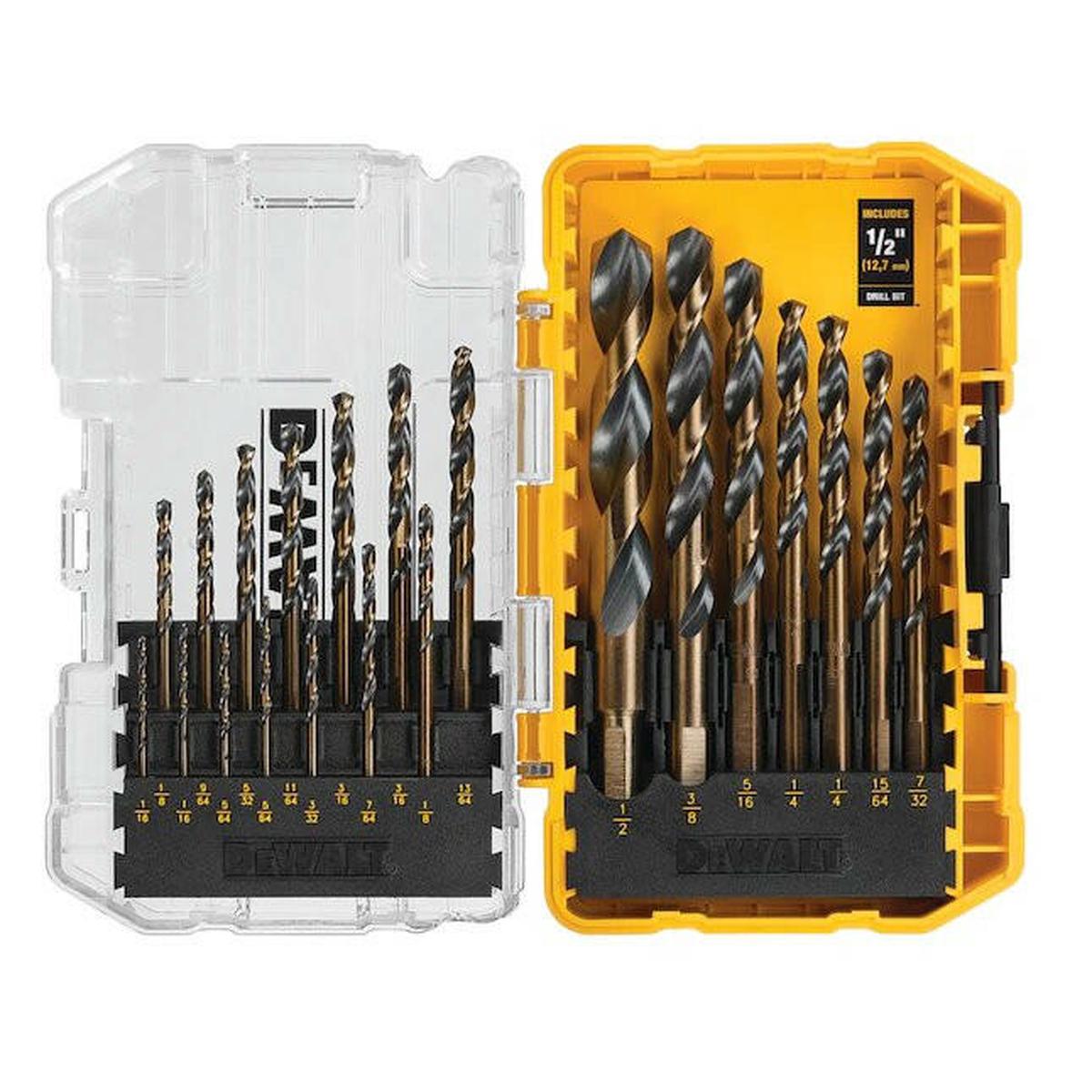 DeWalt 21-Piece Assorted Black and Gold Coated Hss Twist Drill Bit Set
