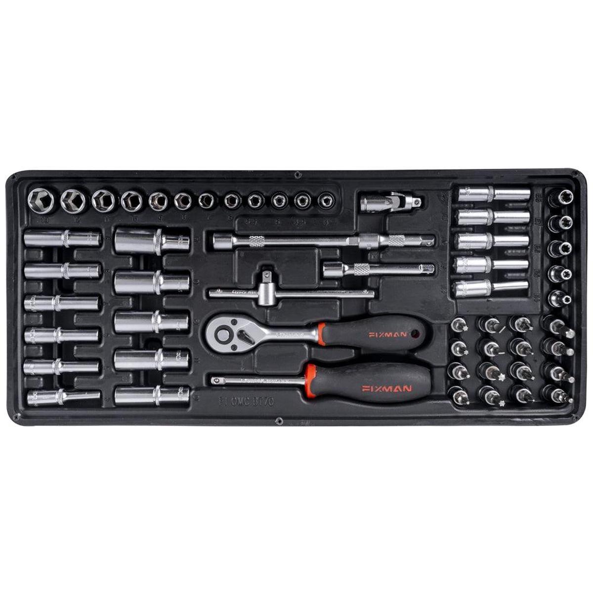 Fixman Fixman Tray 56 Piece 1/4' Drive Sockets And Accessories