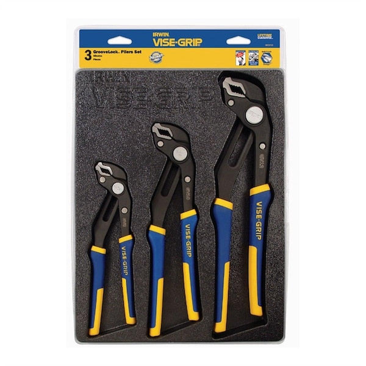 Zoro 2078710 Groovelock Pliers Tray Set 3 Pcs.