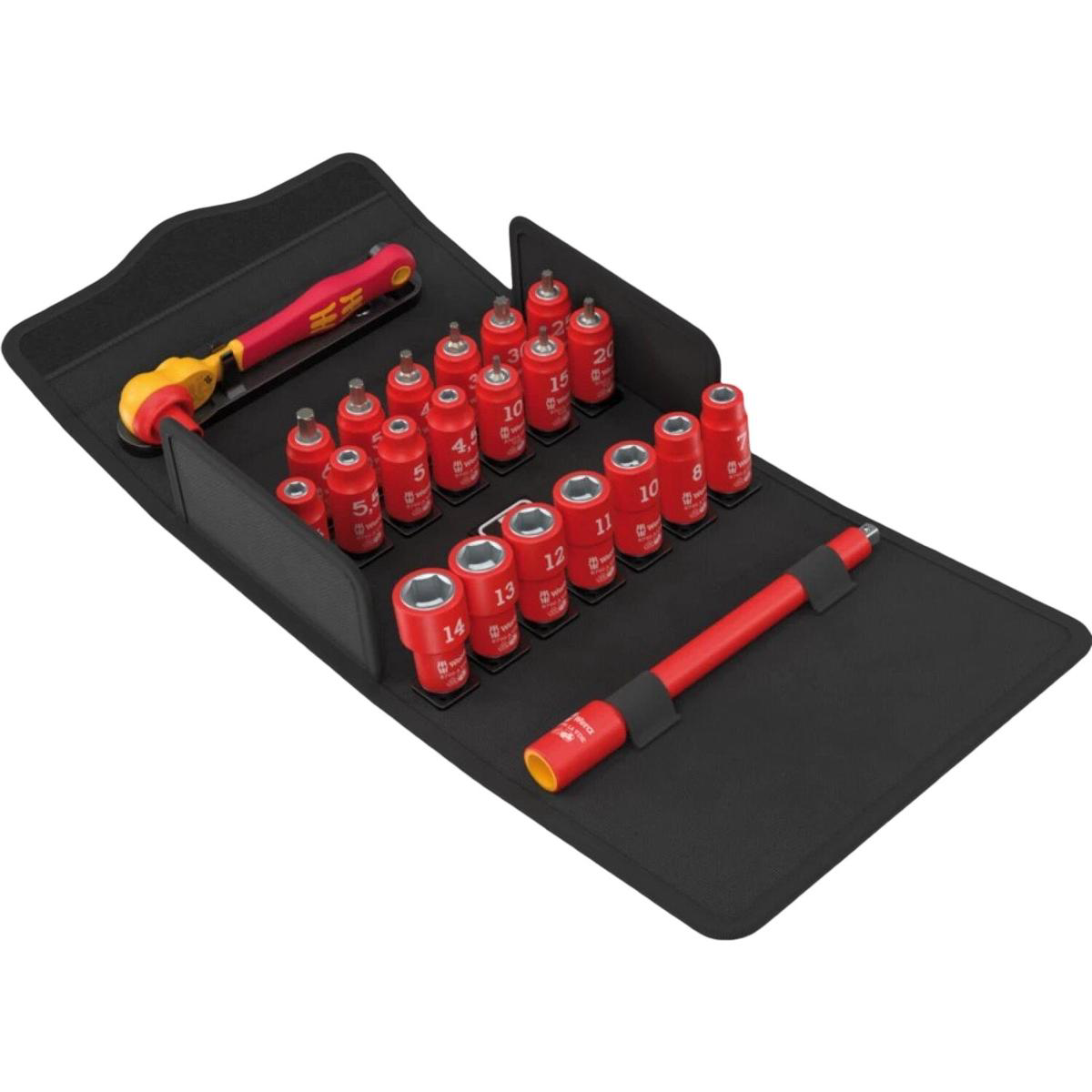 Wera 05004967001 8100 Sa Vde 1 Zyklop Ratchet Set Insulated Reversing Lever 148221 Drive Metric 22 Pieces