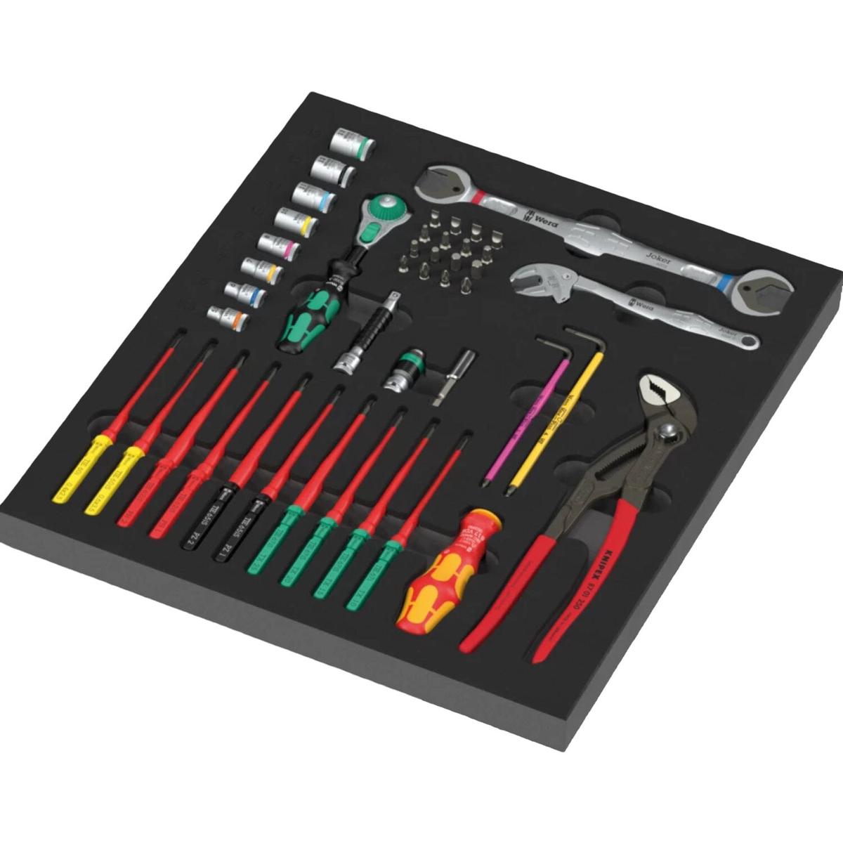 Wera 05150153001 9753 Foam insert Kraftform Kompakt maintenance set 1 , 45 pieces