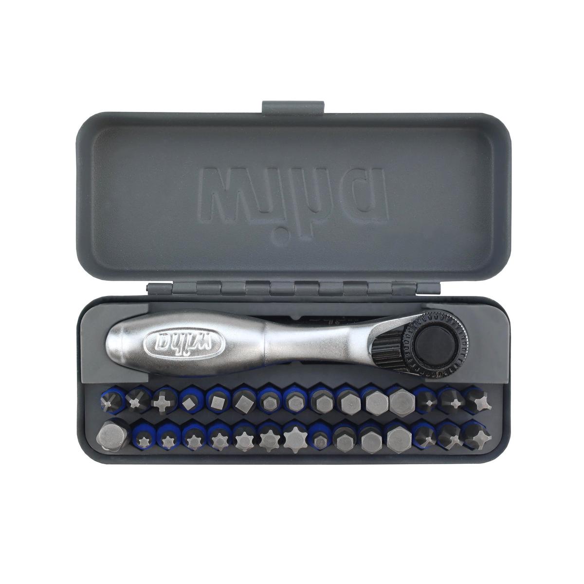 Wiha 76889 Impact Go Box Bit Set, With Mini Ratchet, 32 Pieces