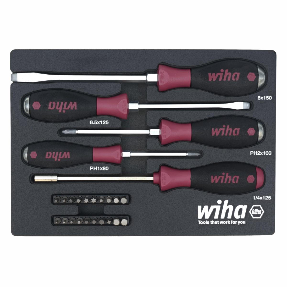 Wiha Tools 52690 25 Piece MicroFinish Screwdriver Tray Set