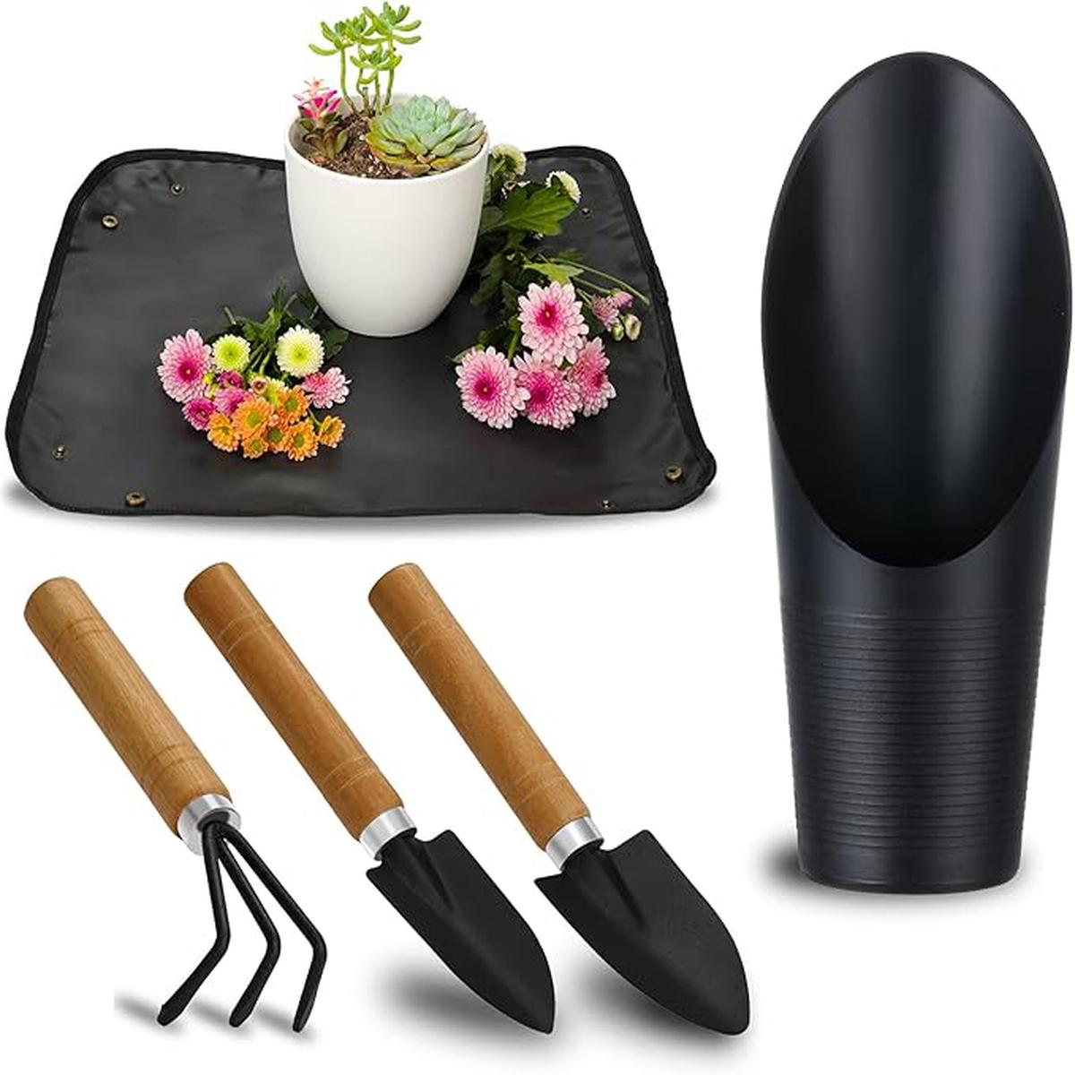 5Pcs Succulent Tools, Mini Garden Tools,Plant Potting Mat as Plant Accessories,Succulent Gardending Hand Tools Kit for Seedling Soil,Caring Succulent,etc,Gifts for W