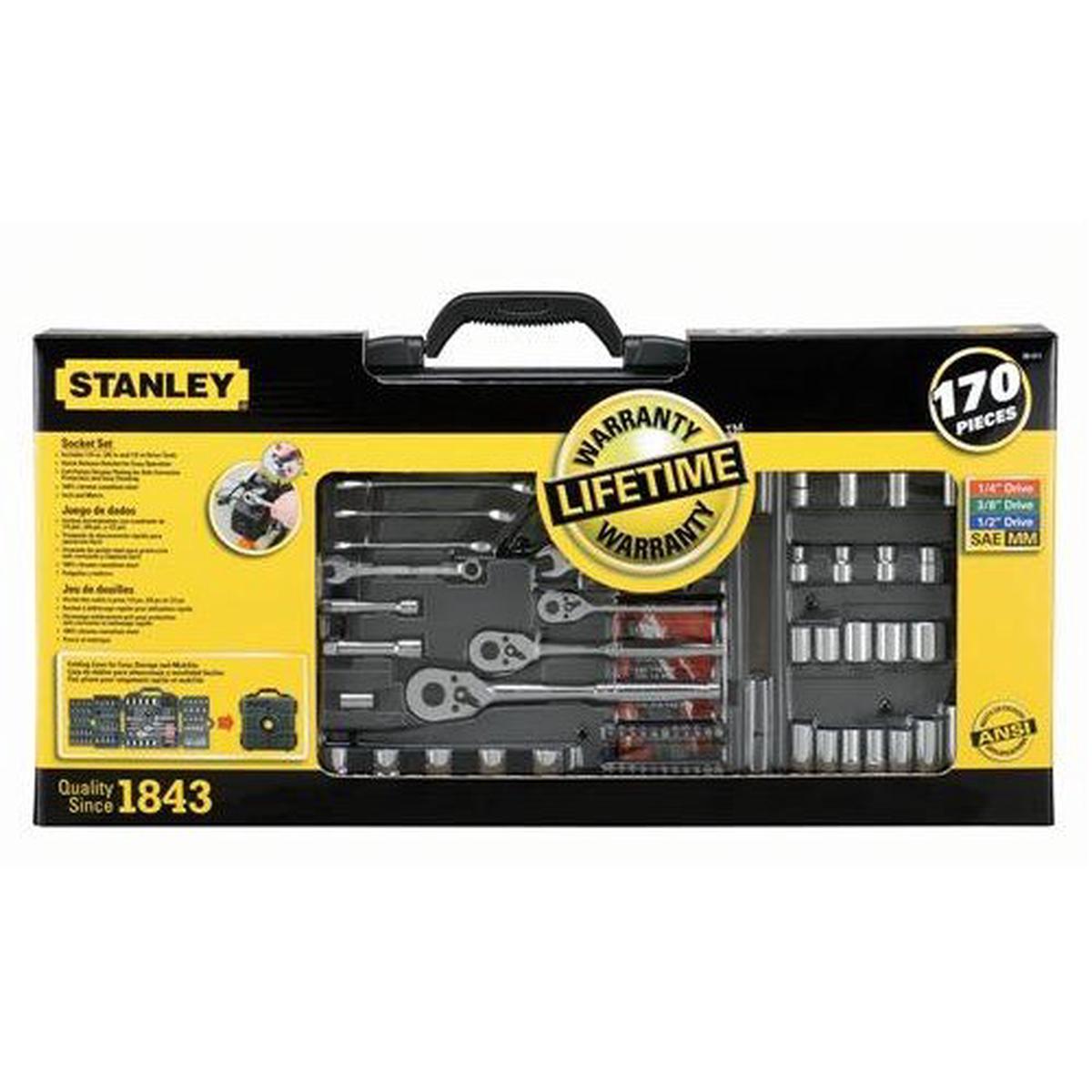 STANLEY 96-011 Mechanics Tool Set 170 Piece